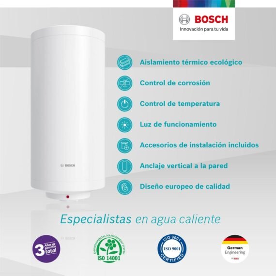 Calentador acumulación 26.42gls o 100l 220v Bosch