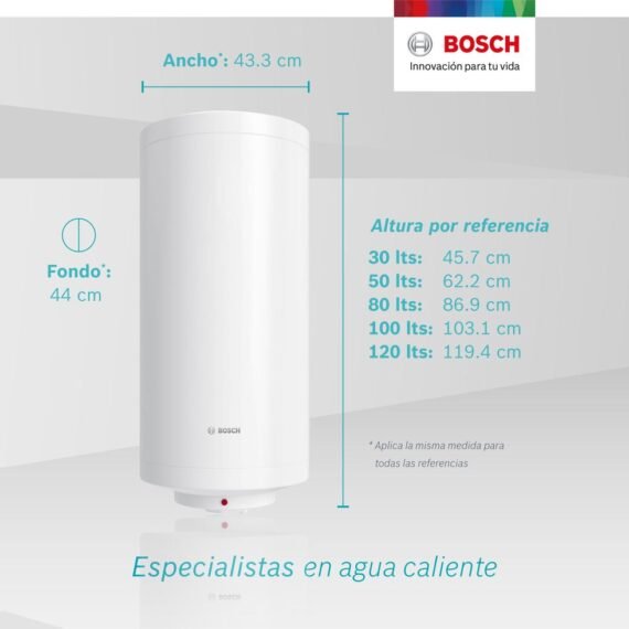 Calentador acumulación 26.42gls o 100l 220v Bosch