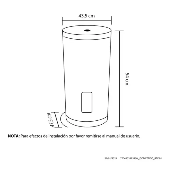 Calentador de Agua de Acumulación Eléctrico Blanco 10 GL Haceb