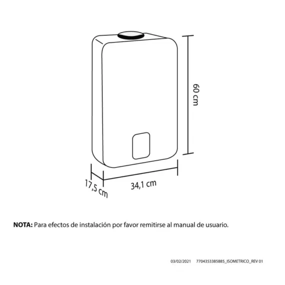 Calentador Haceb modulante Coral 10 litros de paso a gas natural Tiro Forzado