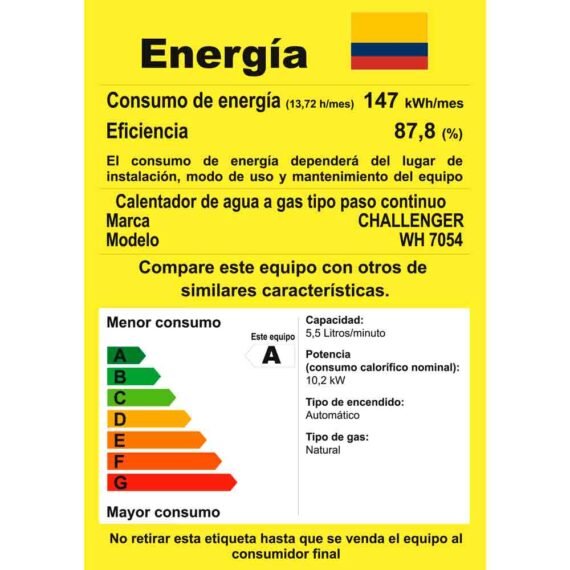 Calentador De Paso a Gas Natural Tiro Natural 5.5 Lts