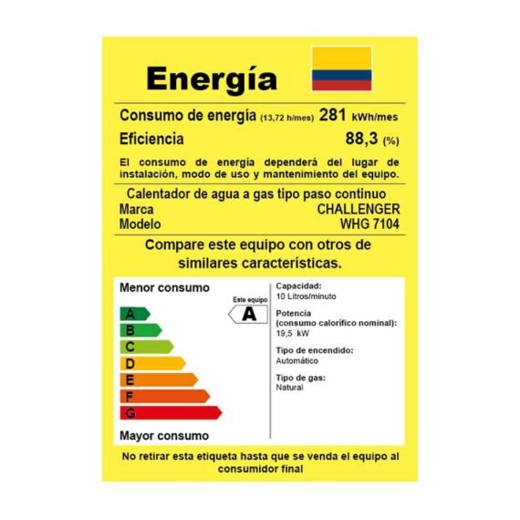 Calentador De Paso A Gas Natural Tiro Forzado 10 Litros A 19,5 KW