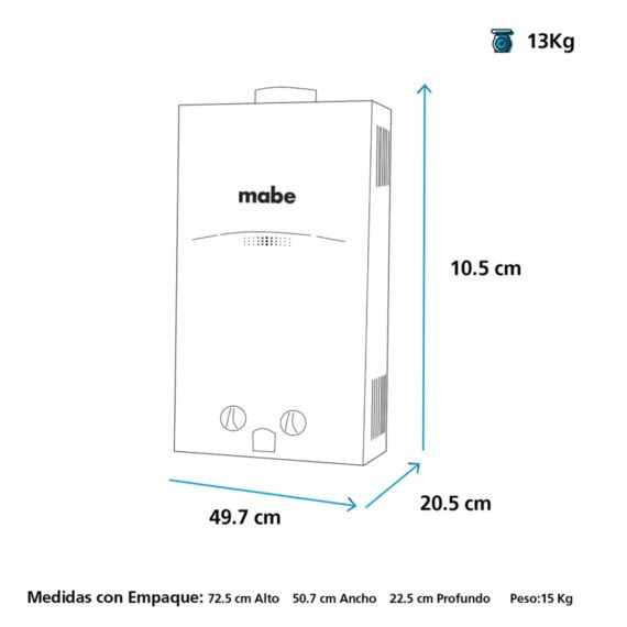 Calentador Mabe de Tiro Forzado 14L Blanco