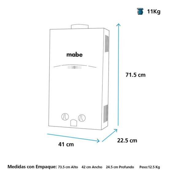 Calentador Mabe de Tiro Natural 12L Blanco