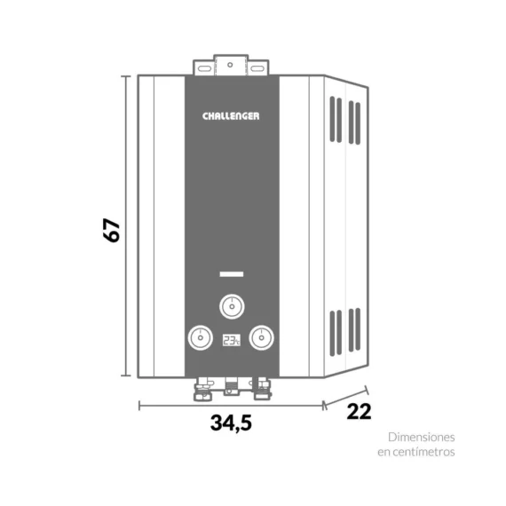 Calentador De Paso A Gas Natural Tiro Forzado 10 Litros A 19,5 KW