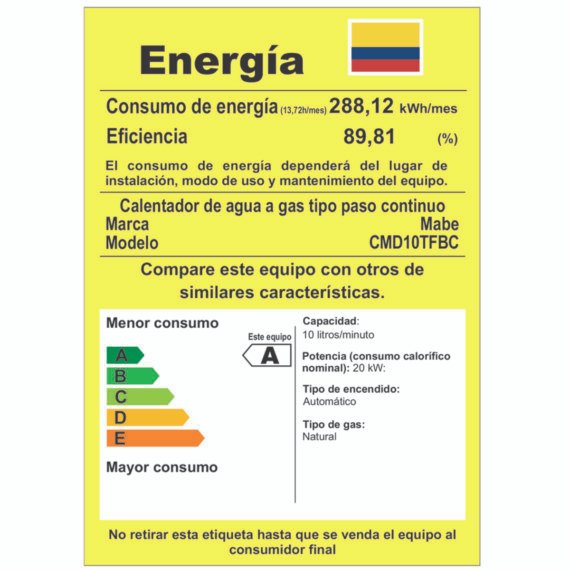 Calentador Mabe de Tiro Forzado 10L Blanco